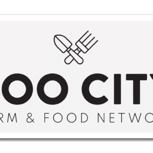 sticker with zoo city farm and food network logo